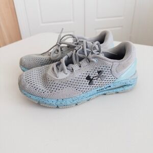 Under Armour Womens HOVR Intake 6 Running Shoes 7.5 Grey Blue 3026141-105
